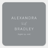 Elegant Gray Typographic Vierkante Sticker (Voorkant)