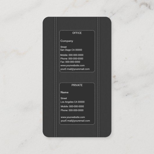 Elegant Gray Visitekaartje (Achterkant)