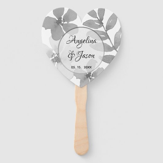 Elegant Gray Wedding Handwaaier (Voorkant)