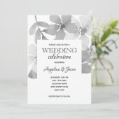 Elegant Gray Wedding Kaart (Staand voorkant)