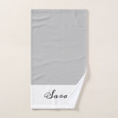 Elegant gray & White Calligraphy Bath Towel Set Bad Handdoek (Handdoek)