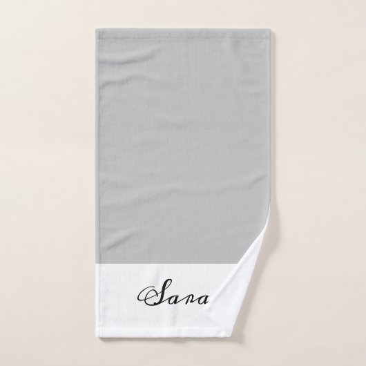 Elegant gray & White Calligraphy Bath Towel Set Bad Handdoek (Handdoek)