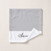 Elegant gray & White Calligraphy Bath Towel Set Bad Handdoek (Wasdoekje)