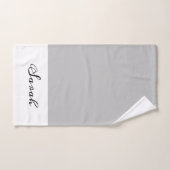 Elegant gray & White Calligraphy Bath Towel Set Bad Handdoek (Handdoek)
