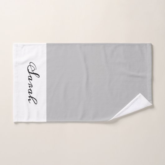 Elegant gray & White Calligraphy Bath Towel Set Bad Handdoek (Handdoek)