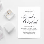 Elegant Gray & White Calligraphy Rehearsal Dinner Kaart<br><div class="desc">Eenvoudig en knap in grijs en wit,  onze uitnodiging voor het repetitief diner van Beekman kenmerkt elegante kalligrafiescript en ruimte voor zowel uw ceremonierepetitie als feestelijke details.</div>