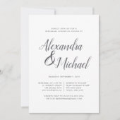 Elegant Gray & White Calligraphy Rehearsal Dinner Kaart (Voorkant)