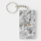 Elegant Gray White Carrera Marble Pattern Sleutelhanger (Voorkant)