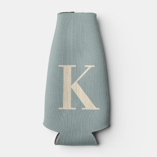 Elegant Gray &White Monogram Flesjeskoeler (Voorkant)