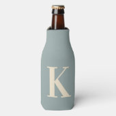 Elegant Gray &White Monogram Flesjeskoeler (Fles Voorkant)