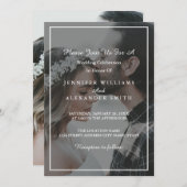 Elegant Gray & White Photo Wedding Invitation Kaart (Voorkant / Achterkant)