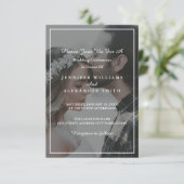 Elegant Gray & White Photo Wedding Invitation Kaart (Staand voorkant)