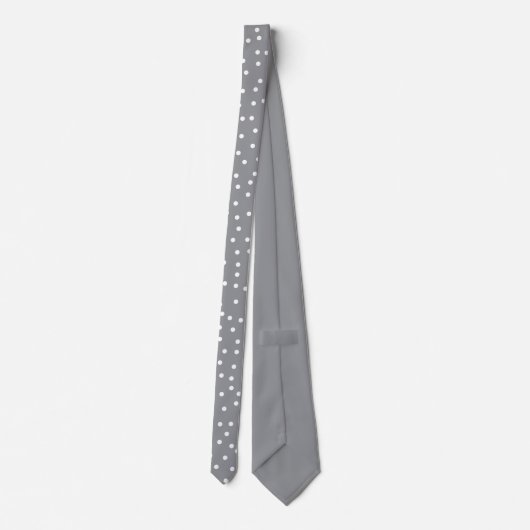 Elegant Gray White Polka Dots Pattern Groom Gift   Stropdas (Achterkant)