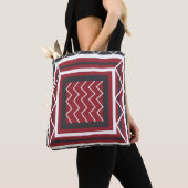 Elegant Gray White Square Chevron Stripe Tote Bag (Dichtbij)