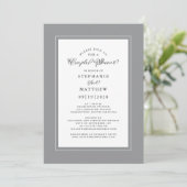 Elegant Gray & White Wedding Couples Shower Kaart (Staand voorkant)