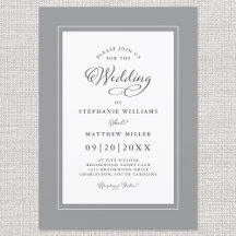Elegant Gray & White Wedding Modern Calligrafie