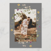 Elegant Gray Wildflower Pampas Floral Foto terug Save The Date (Achterkant)