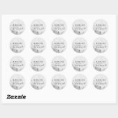 Elegant Gray Winter Forest Personalized Wedding Ronde Sticker (Vel)
