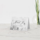 Elegant Gray Winter Forest Wedding Bedankkaart (Voorkant)