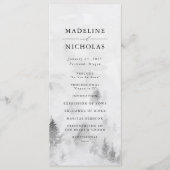 Elegant Gray Winter Forest Wedding Ceremony Programmakaart (Voorkant)