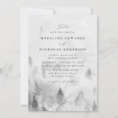 Elegant Gray Winter Forest Wedding Kaart (Voorkant)