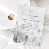 Elegant Gray Winter Forest Wedding Kaart