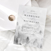 Elegant Gray Winter Forest Wedding Kaart