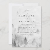 Elegant Gray Winter Forest Wedding Kaart (Voorkant)