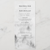 Elegant Gray Winter Forest Wedding Menu (Voorkant)