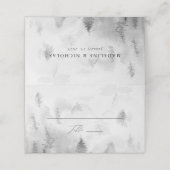 Elegant Gray Winter Forest Wedding Plaatskaartje (Buitenkant ongevouwen)
