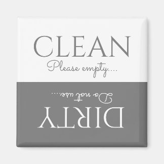 Elegant Gray | wit | Dishwasmachine Magneet