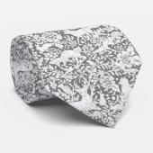 Elegant Gray Woodland Dierenvriend Forest Pattern Stropdas (Opgerold)