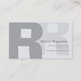 Elegant Grays Retro Big Double Letter R Visitekaartje
