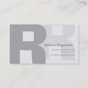 Elegant Grays Retro Big Double Letter R Visitekaartje