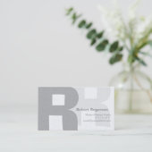 Elegant Grays Retro Big Double Letter R Visitekaartje (Staand voorkant)