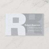 Elegant Grays Retro Big Double Letter R Visitekaartje (Achterkant)