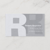 Elegant Grays Retro Big Double Letter R Visitekaartje (Achterkant)