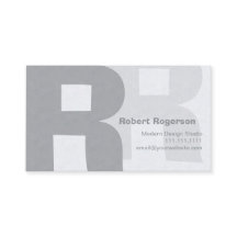 Elegant Grays Retro Big Double Letter R