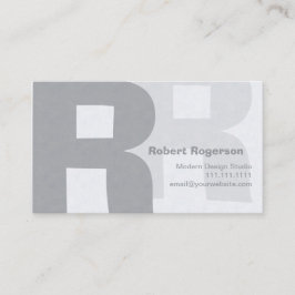 Elegant Grays Retro Big Double Letter R Visitekaartje