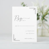 Elegant Grayscale Geometric RSVP (Staand voorkant)