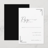 Elegant Grayscale Geometric RSVP (Voorkant / Achterkant)