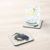 Elegant Great Blue Heron Feestdagen/Kerstmis Bier Onderzetter (Rechterzijde)