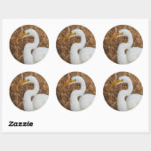 Elegant Great Egret in de Reeds Ronde Sticker (Vel)