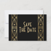 Elegant Great Gatsby Art Deco Save the Dates Date (Achterkant)