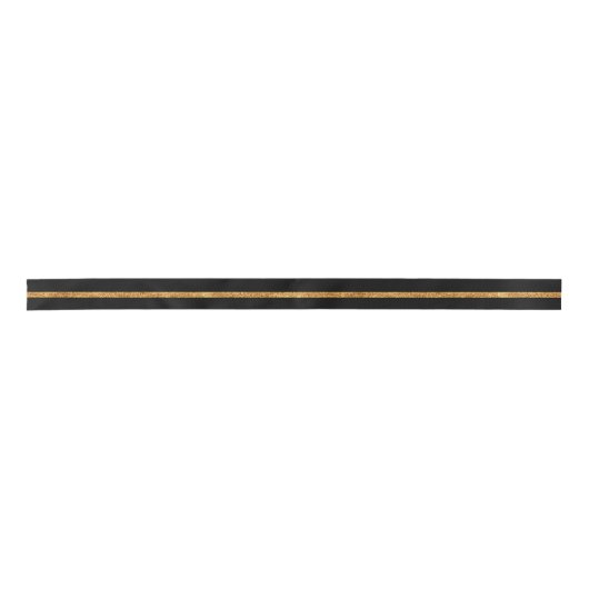 Elegant Great Gatsby Gold Stripe Black Satijnen Lint (Voorkant)