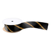 Elegant Great Gatsby Gold Stripe Black Satin Ribbo Satijnen Lint (Spoel)