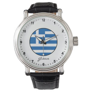 Elegant Greece Watch & Greek Flag / Athene Horloge