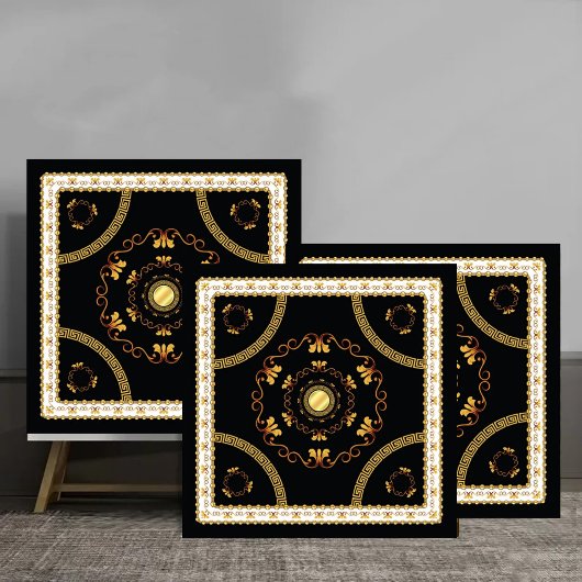 Elegant Greek Baroque Gold Frame Pattern luxury Tegeltje