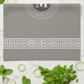 Elegant Greek Key Monogram Kitchen Towels Theedoek (Gevouwen)