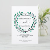 Elegant Greek Leaf Tiara Crown Wedding Invitation Kaart (Staand voorkant)